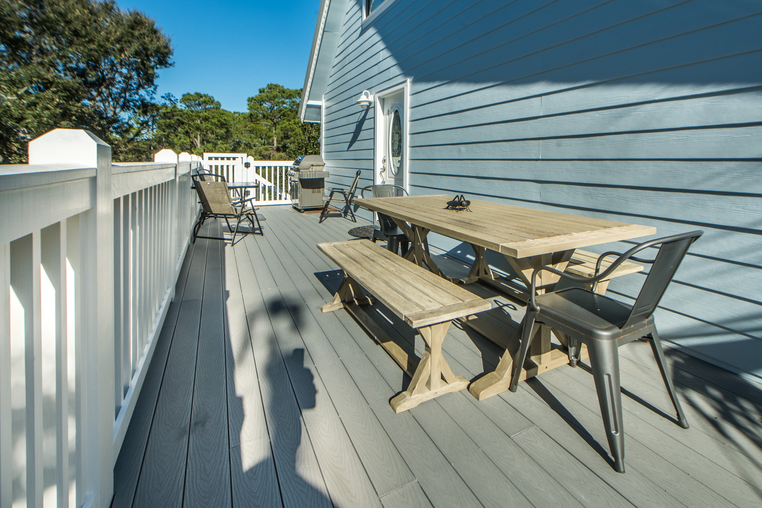 Picnic Table on Porch outside