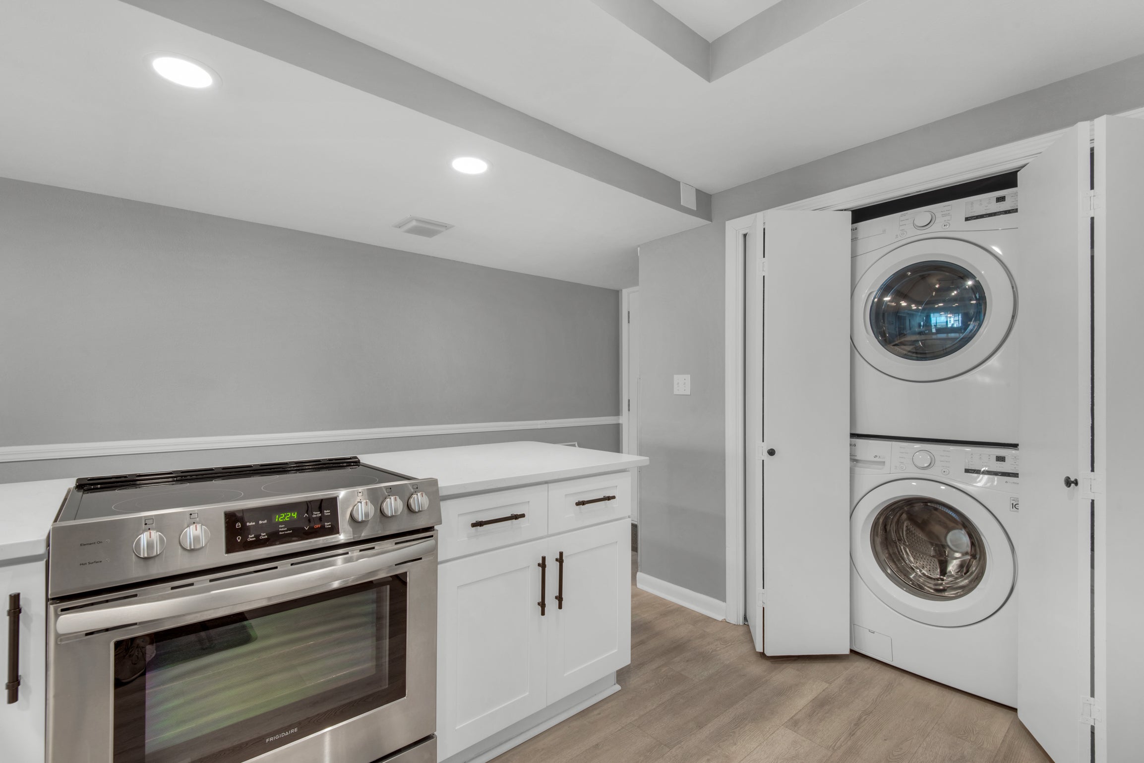 Washer and dryer in the kitchen space