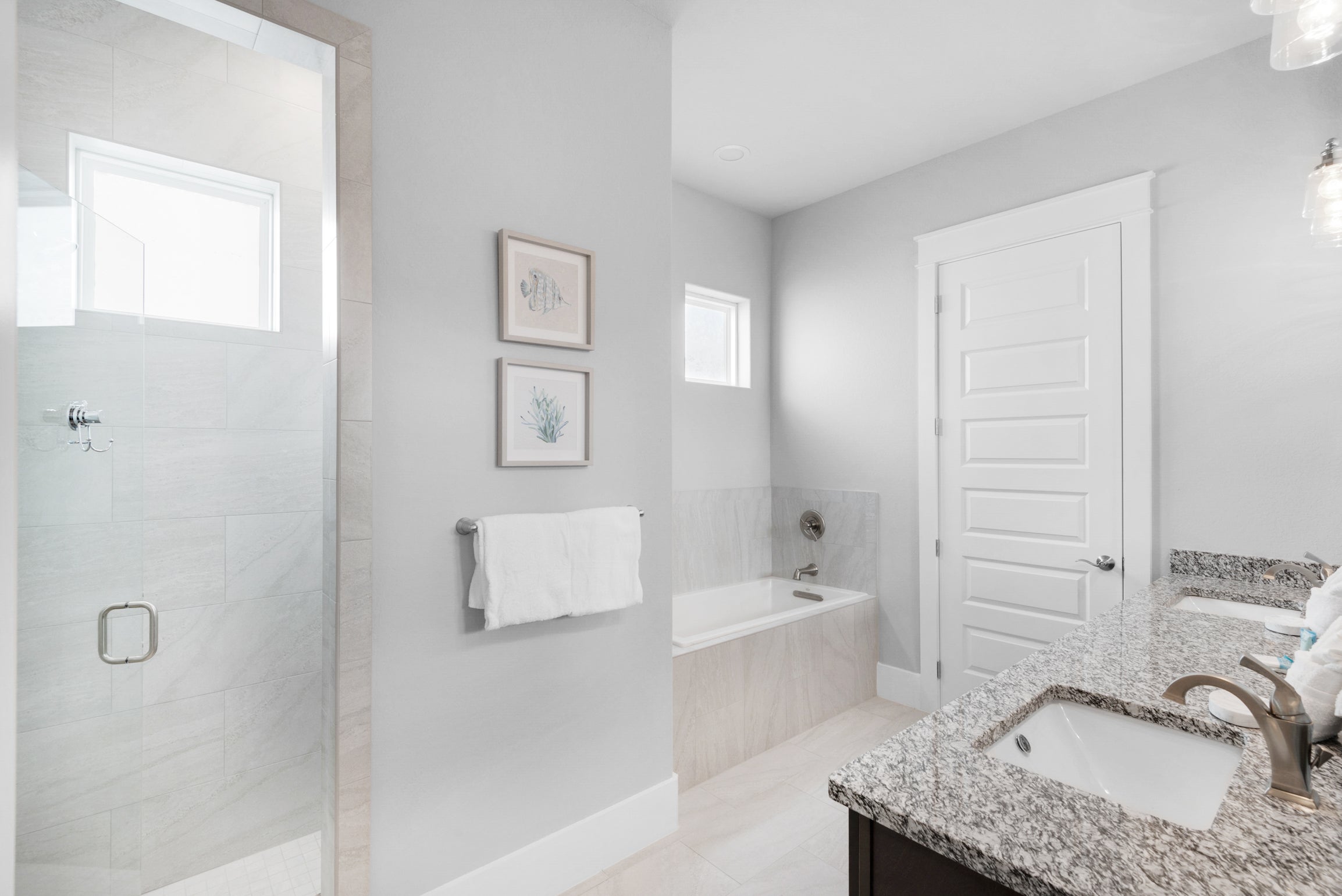 Master bathroom with full walk-in shower