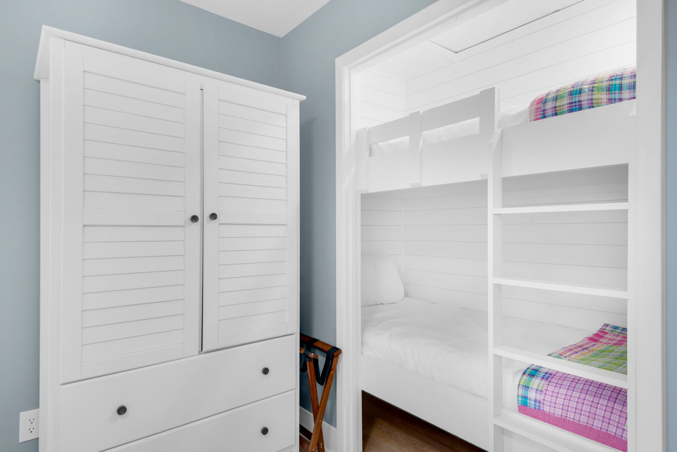 Bunk beds in the closet