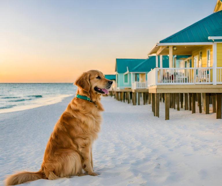 Dog on the waterfront in Destin FL